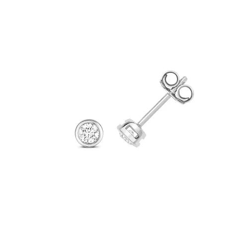 DIAMOND RUBOVER EARRING STUDS 0.25ct. 18ct w/gold